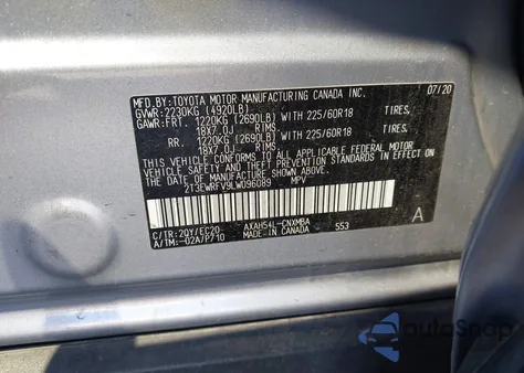 2020 Toyota Rav4 Hybrid Xse z USA, uszkodzony, nr VIN 2T3EWRFV9LW096089